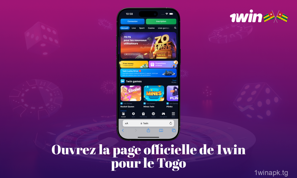 Ouvrez le site officiel de 1win via le navigateur Safari