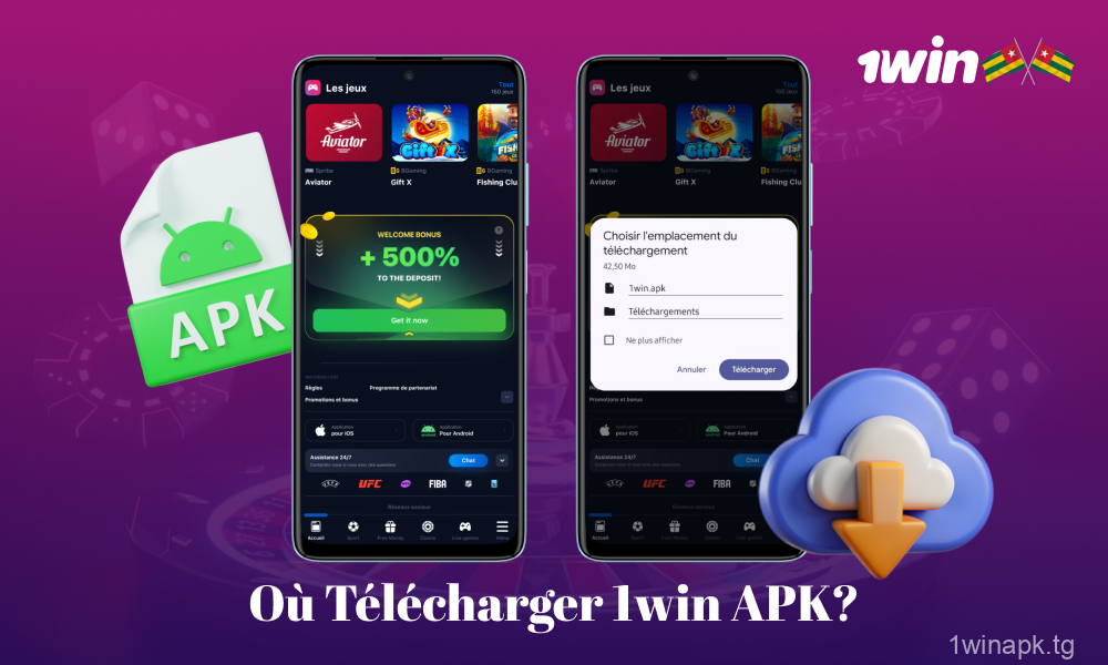 Téléchargez le fichier d'installation APK de 1win depuis le site officiel du casino